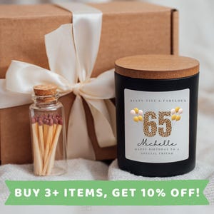 Friend 65th Birthday Candle Gift Set Friend 65th Birthday Gift Box Gifts Friend 65th Birthday Gift Friend 65th Birthday Present Friends 65th