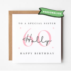 Sister 60th Birthday Card Sister 60th Birthday Cards Sister 60th Birthday Gift Sister 60th Birthday Gifts Sister 60th Birthday Present Print