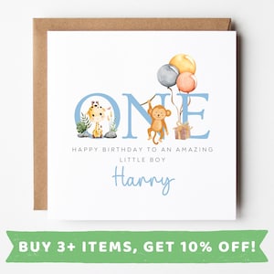 Personalised Birthday Card For Boy Age 1 First Birthday Card First Birthday Gift For Boy 1st Birthday Card 1st Birthday Gift 1st Grandson