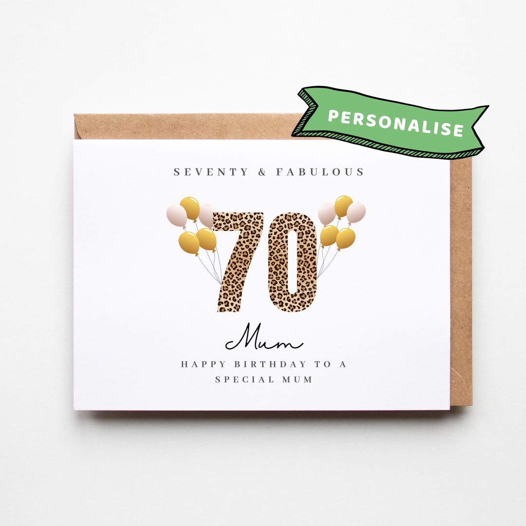 Mum 70th Birthday Card Mum 70th Birthday Cards Mum 70th Birthday Gift ...
