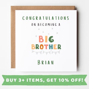 Personalised Big Brother Card Gift Congratulations On Becoming A Big Brother Card Promoted to Big Brother Card Promoted to Big Brother Cards