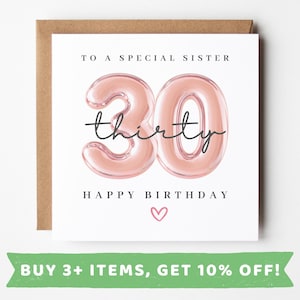 Sister 30th Birthday Card Sister 30th Birthday Cards Sister 30th Birthday Gift Sister 30th Birthday Gifts Sister 30th Birthday Present Print