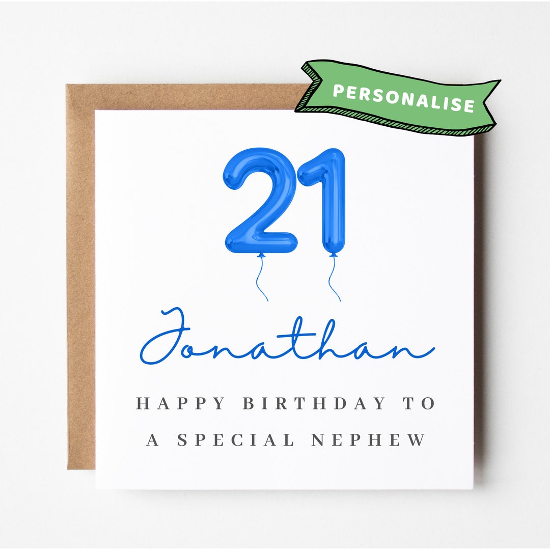 Personalised Nephew 21st Birthday Card Nephew 21st Birthday Cards ...