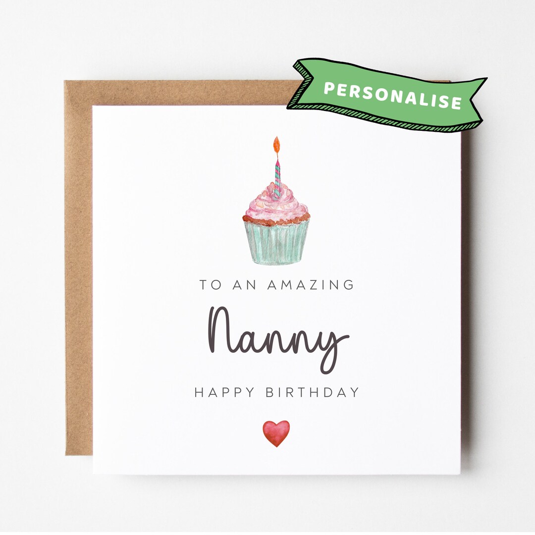 UK Greetings Muttertagskarte Für Nanny – Niedliches Elefanten-Design In Rosa, Mit Umschlag, 137 X 210 Mm