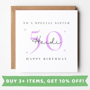 Sister 50th Birthday Card Sister 50th Birthday Cards Sister 50th Birthday Gift Sister 50th Birthday Gifts Sister 50th Birthday Present Print