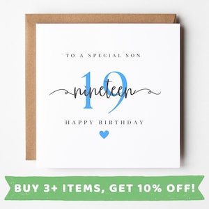 Personalised 19th Birthday Card For Son 19th Birthday Cards Son 19 Card Son 19th Birthday Gift Sons 19th Birthday Prints Happy 19th Birthday