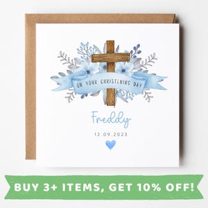 Personalised Christening Card Boy Christening Gifts Christening Gifts For Boys Christening Gifts For Girls Boy Grandson Nephew Godson Grand