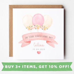 Personalised Christening Card For Girl Christening Gift For Girl Christening Card For Niece For Goddaughter Christening For Granddaughter
