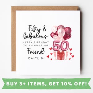 Tarjeta de cumpleaños número 50 para un amigo Tarjetas de cumpleaños número 50 para un amigo Regalo de cumpleaños número 50 Regalos de cumpleaños número 50 para un amigo Regalo de cumpleaños número 50 para un amigo TAZA con 50 tarjetas para un amigo