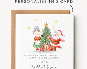 Personalised Christmas Card For Great Grandparents Christmas Card Great Grandparents Christmas Cards Great Grandparents Christmas Presents