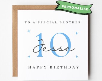 Hunts England Biglietto Auguri 10 Anni Per Fratello | "To The Best Brother In The World" | Formato 148x148 Mm Con Busta