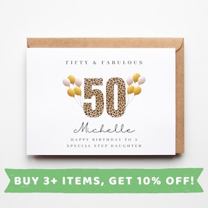 Step Daughter  50th Birthday Card Step Daughter  50th Birthday Cards Step Daughter  50th Birthday Gift Step Daughter  50th Birthday Gifts