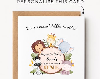 Little Brother First Birthday Card Little Brother 1st Birthday Card Little Brother First  Birthday Cards Little Brother First Birthday Gift