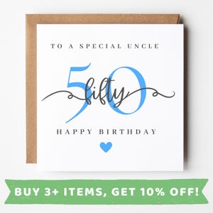 Personalised 50th Birthday Card For Uncle 50th Birthday Cards Uncle 50 Card Uncle 50th Birthday Gift Uncle 50 th Birthday Prints Uncle Gifts