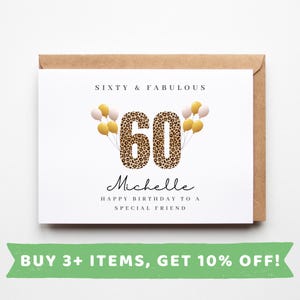 Tarjeta de cumpleaños número 60 para un amigo Tarjetas de cumpleaños número 60 para un amigo Regalo de cumpleaños número 60 Regalos de cumpleaños número 60 Regalo de cumpleaños número 60 para un amigo TAZA de 60 tarjetas para amigos