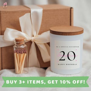 Daughter 20th Birthday Candle Gift Set Daughter 20th Birthday Gift Box Gifts Daughter 20th Birthday Gift Daughter 20th Birthday Present Card