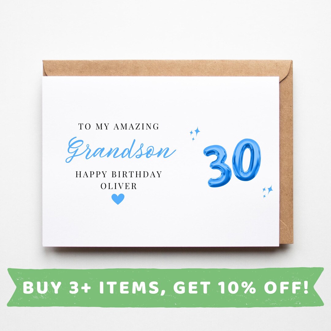 Special GRANDSON 30th Birthday Card - Cherry Orchard Bliss