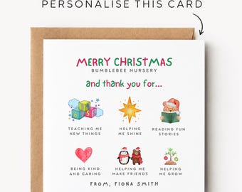 Personalised Nursery Christmas Card Nursery Christmas Cards Nursery Christmas Gift Nursery Christmas Gifts Nursery Christmas Present Nursery