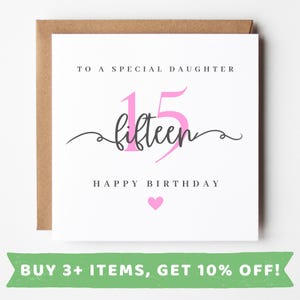 Birthday Card For Daughter 15 Daughter 15th Birthday Card Daughter 15th Birthday Gift Daughter 15th Birthday Bag Daughter 15th Birthday MUG