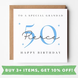 Personalised 50th Birthday Card For Grandad 50th Birthday Card Grandad 50th Birthday Cards Grandad 50th Birthday Gift Grandad 50 th Birthday