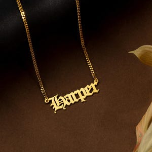 Custom Name Necklace, 14K Gold Plated Name Necklace, Personalized Name Necklace, Birthday Gift for Her, Christmas Gift, Gift for Mom