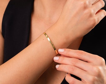 14k Gold Snake Chain Bracelet, Herringbone Chain Bracelet, Minimalist Chain Bracelet, Stackable Chain Bracelet, Simple Gold Bracelet for Her