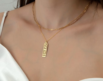 Custom Egypt Cartouche Necklace, Egypt Name Necklace, Ancient Egypt Cartouche Pendant, Ancient Symbol Necklace, Personalized Gift for Her