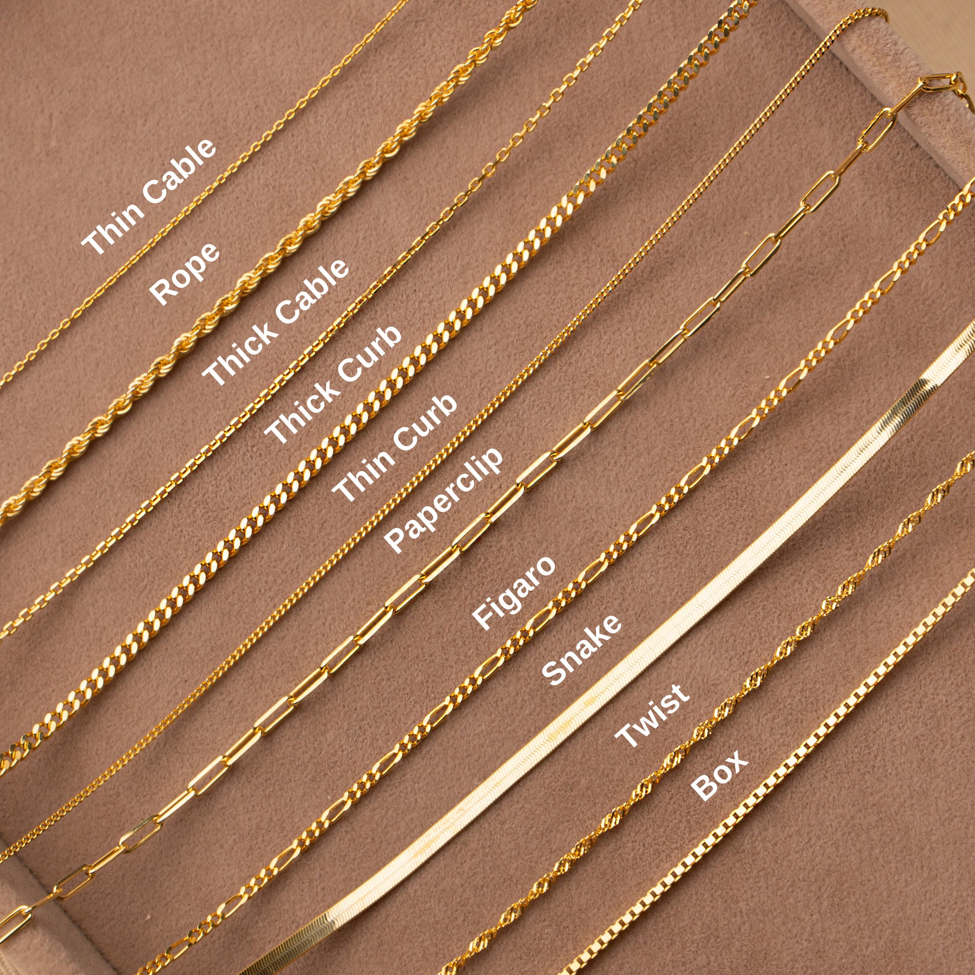 Everyday Minimalist Thin Gold Chain Necklaces For Women, Anti Tarnish Gold Vermeil Chain for Christmas Gifts, 12 14 16 18 20 inch Gold Chain