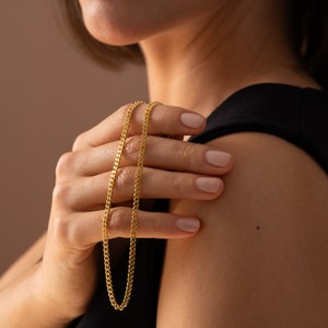 Gold Cuban Link Chain Necklace, Thick Curb Chain Necklace Gold, Cuban Link Chain Men, Cuban Chain Necklace for Women, Simple Gold Chain
