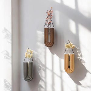Gewölbter Boho-Wandpflanztopf mit Vermehrungsröhrchen - Stilvolles Geschenk für Sie