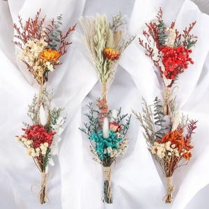 Mini Dried Flower Bouquet in Vase – Elegant Table Decor & Perfect Gift