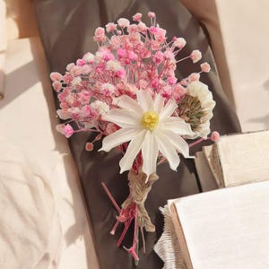 Mini Getrockneter Schleierkraut Strauß | Konserviertes Blumengesteck | Boho Wohndekor | Letterbox Geschenk | Rustikales Geschenk zur Hochzeit & Geburtstag