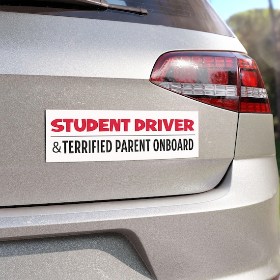10x3 Student Driver And Nervous Parent Sticker - Car Truck Vehicle Bumper Decal
