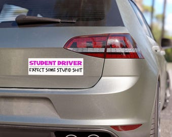 Student Driver Car Bumper Magnet - Funny Rookie Learner Driver Bumper Sticker 10"x3" 1pc