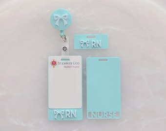 Personalisierte Pastell Acryl Badge Buddy: Krankenschwester, Doktor, Lehrer Ausweishalter