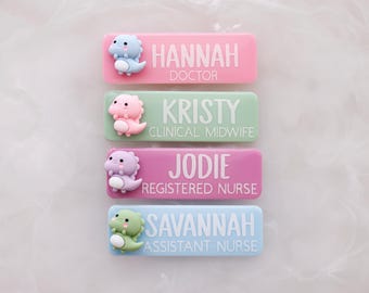 Custom Name Badge with Charm: Personalized Work ID for Healthcare