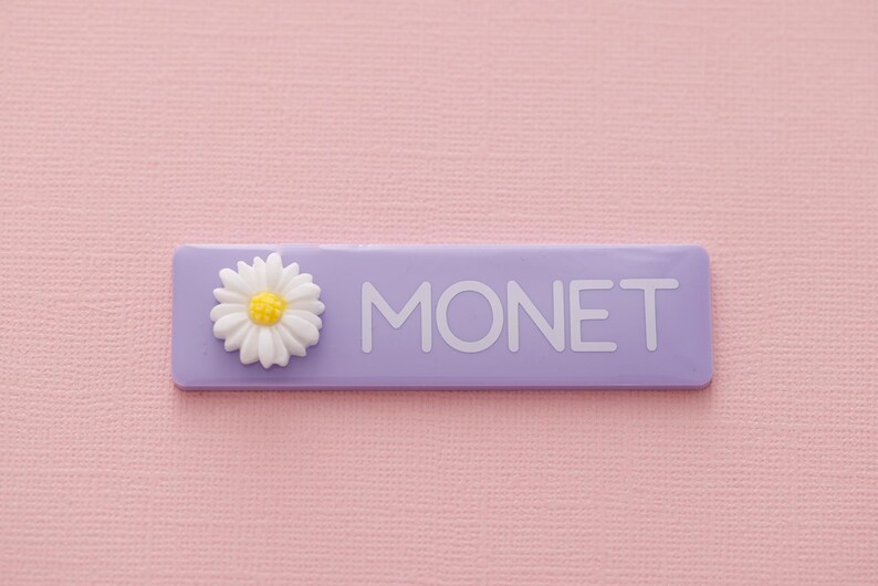 Personalised Work Name Badge With Flower Charm, Nurse Name Badge, Name