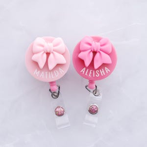 Bow Badge Reel, Nurse Badge Reel, Personalised Name Badge, Cute Badge Reel