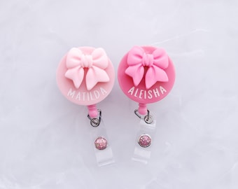 Bow Badge Reel, Nurse Badge Reel, Personalised Name Badge, Cute Badge Reel