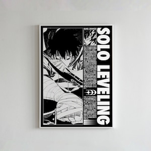 Arte di livellamento solista - Stampa poster Sung Jin-Woo - Stampa d'arte Manhwa - Stampa d'arte anime - Regalo Anime - Livellamento solista - Arte Manga - Stampa digitale