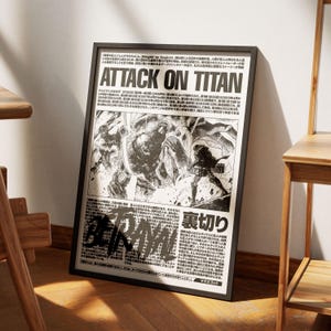 Attack on Titan Poster V5, Attack on Titan Art Anime Wall Print Paint, Attack on Titan Set di 1 poster, poster AOT, Shingeki No Kyojin