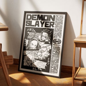 Poster digitale anime Demon Slayer, regali anime, arte murale anime per la camera dei bambini, collage murale decorativo, regali