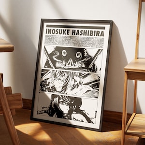 Inosuke Hashibira V2 Demon Slayer Anime numérique affiche, cadeaux anime, art mural anime pour chambre d&#39;enfants, collage mural décoratif, cadeaux