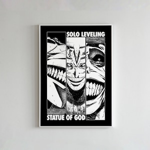 Solo Leveling Art - Poster Statue of God Print - Manga Art Print - Anime Art Print - Anime Gift - Solo Leveling - Manga Art - Digital Print