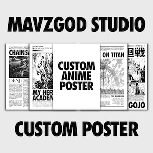 Individuell angefertigtes Anime Poster | Benutzerdefinierte Anime Druck | Anime Poster | Anime Manga Druck | Minimalistisches Poster | Flexible Größen