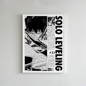 Solo Leveling Art - Sung Jinwoo Print - Manga Art Print - Anime Art Print - Anime Gift - Solo Leveling - Manga Art