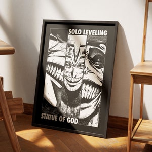 Solo Leveling Art - Poster Statue of God Print - Manga Art Print - Anime Art Print - Anime Gift - Solo Leveling - Manga Art - Digital Print