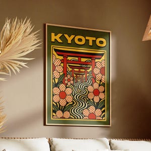 Impresión estilo Hokkaido Japandi, imagen de pájaro verde y blanco IMPRIMIBLE, descarga digital, elegante galería de arte de pared, obra de arte de estilo japonés vintage