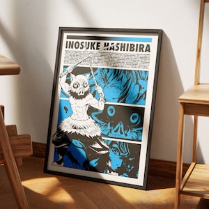 Inosuke Hashibira Demon Slayer Anime numérique affiche, cadeaux anime, art mural anime pour chambre d&#39;enfants, collage mural décoratif, cadeaux