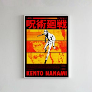 Jujutsu Kaisen Kento Nanami / 1 pieza Set Manga Art / Anime Wall Print Pintura minimalista Conjunto de 1 Galería Arte colorido